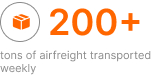 tons of airfreight weekly worldwide